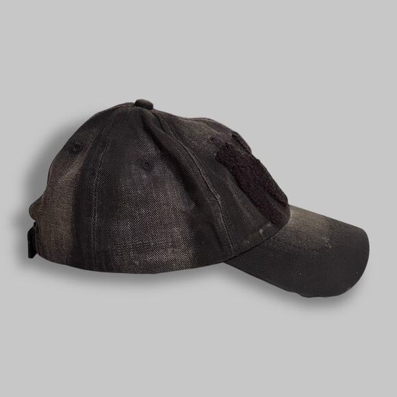 Black Distressed NY Patch Baseball Cap – One Size Adjustable - Picture 3 of 5